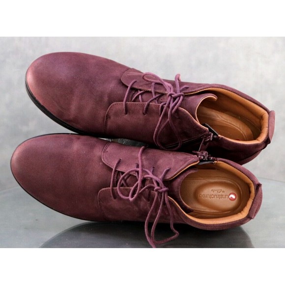 Clarks Unstructured Women's Wedge Booties Boots Size 11 Leather Plum 13285 - Picture 10 of 13